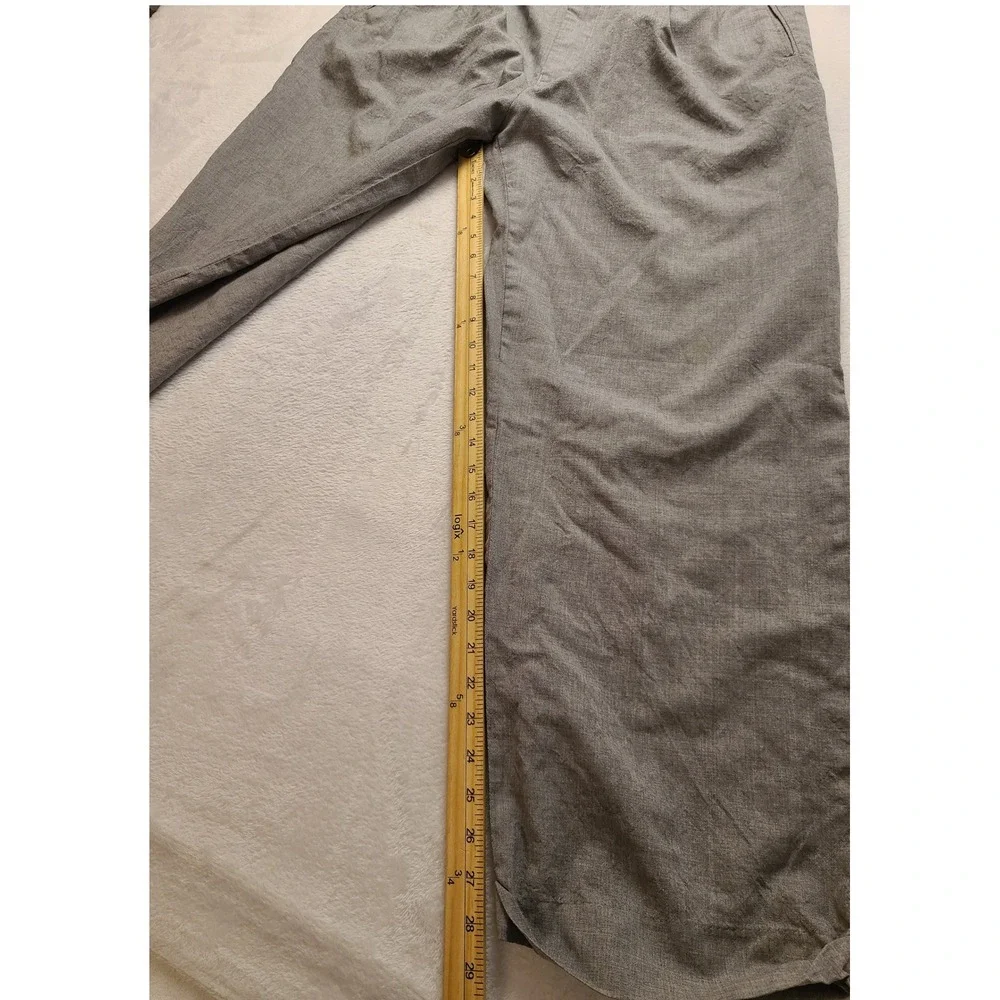 Men's Grey Pleated Wide Leg 34x29 Cuffed Dress Pants Trouser Zip Fly Welt pocket